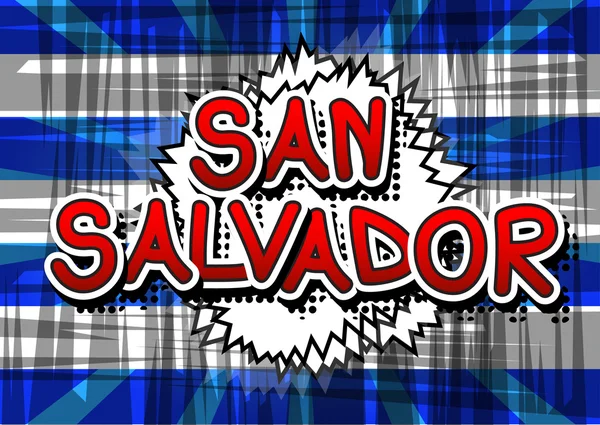 San Salvador - serietidning stil text. — Stock vektor
