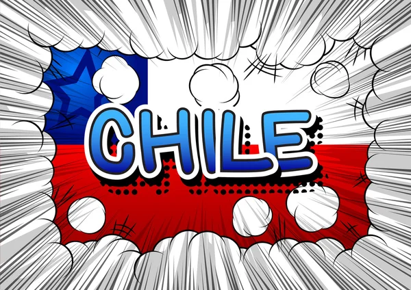 Χιλή - κόμικ στυλ κειμένου — Διανυσματικό Αρχείο