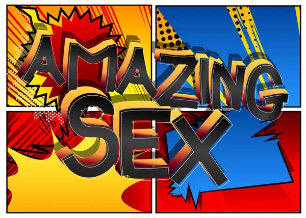 Incrível Sexo Quadrinhos Estilo Cartoon Palavras Resumo Colorido Quadrinhos Fundo — Vetor de Stock