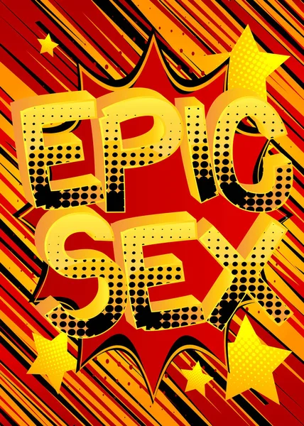 Sexo Épico Comic Livro Estilo Cartoon Palavras Resumo Colorido Quadrinhos — Vetor de Stock