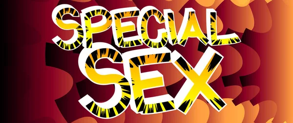 Especial Sex Comic Estilo Historieta Palabras Dibujos Animados Abstracto Colorido — Vector de stock