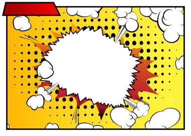 Çizgi roman geçmişi. Vektör resimli çizgi film, çizgi roman tarzı arkaplan.