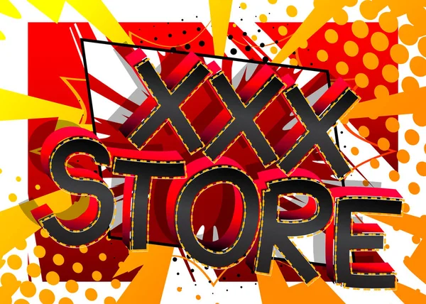 Xxx Store Estilo Quadrinhos Desenhos Animados Palavras Resumo Colorido Quadrinhos — Vetor de Stock