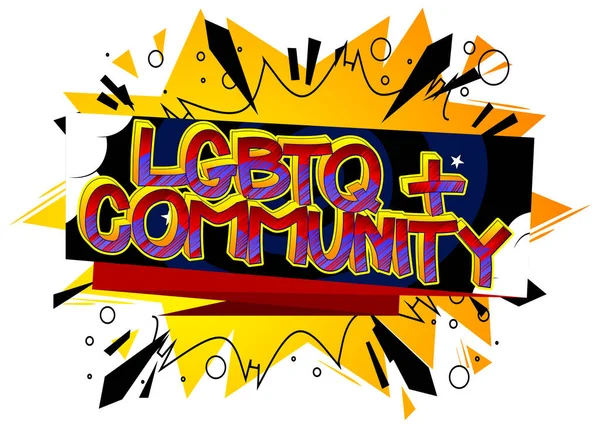 Lgbtq Společenství Comic Styl Kreslených Slov Abstraktní Barevné Pozadí Komiksu — Stockový vektor