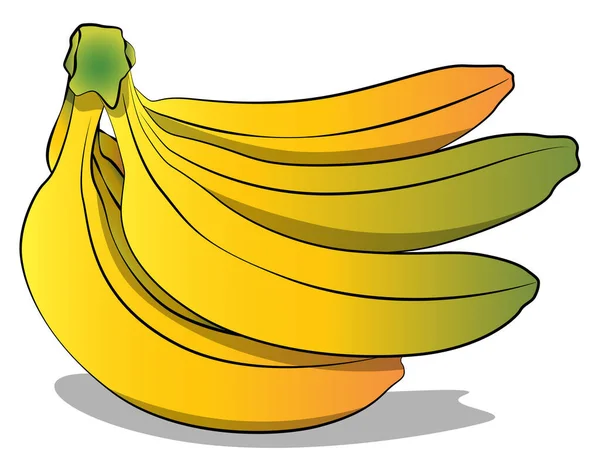 Bando Bananas Isoladas Fundo Branco Ilustração Vetorial Livro Quadrinhos Arte — Vetor de Stock