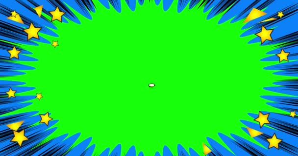 4K动画白色概述漫画书语音泡沫镜头与Chroma键 绿色屏幕背景 用于网站 社交媒体贴文 应用程序和运动海报的图标 — 图库视频影像