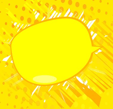 Sarı çizgi roman tarzı arka plan, pop sanatının süper kahraman arka planı. Patlama karikatürü çizimi. Retro vektör vintage biçimi.