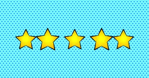 Анимационный Звездочный Рейтинг Обзор Исследование Опрос Анкета Исследование Удовлетворенности Клиентов — стоковое видео