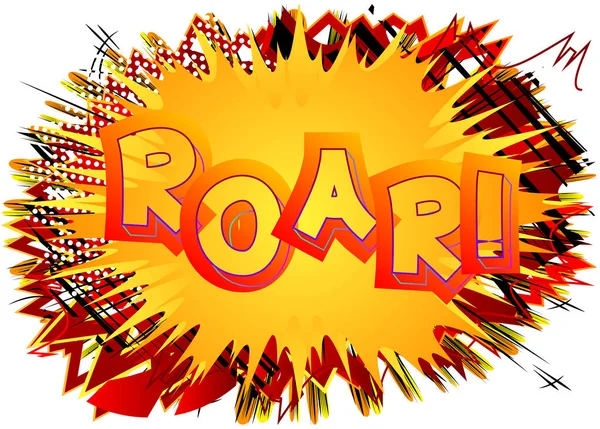 Roar Word Effect Bright Abstract Background Illustration Vectorielle Dessin Animé — Image vectorielle