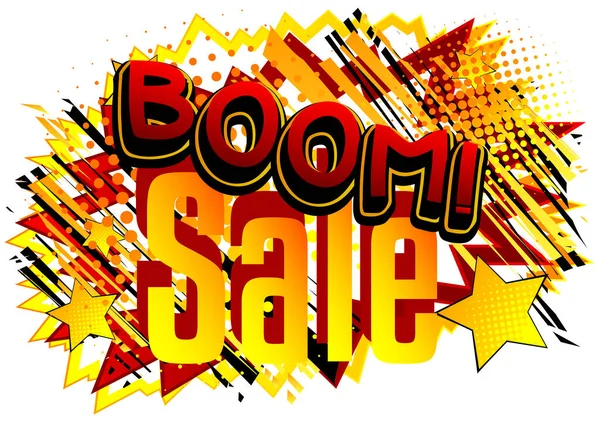 Boom Sale Comic Book Stijl Advertentie Tekst Woorden Effect Heldere — Stockvector