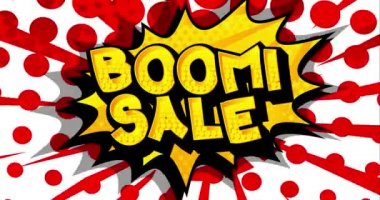 Boom Sale çizgi roman tarzı reklam metni
