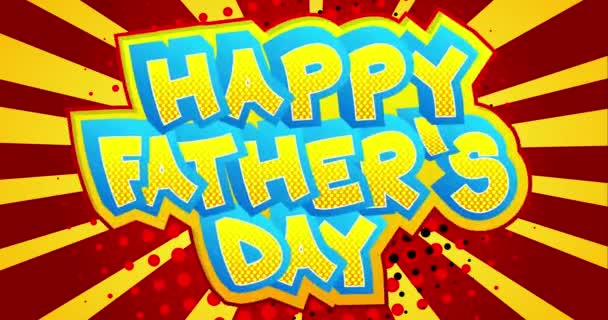 Geanimeerd Happy Father Day Cartoon Tekst Vieren Ouders Evenement Gerelateerde — Stockvideo