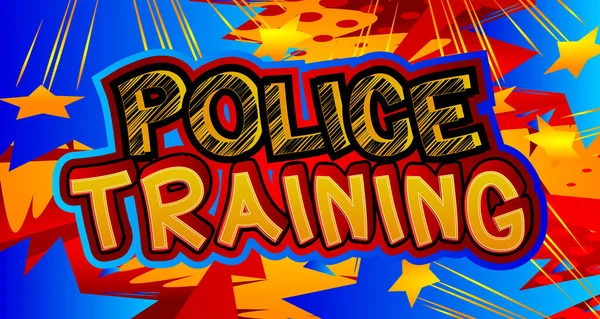 Police Training Stripverhaal Kleurrijke Pop Art Achtergrond Retro Stijl Voor — Stockvector