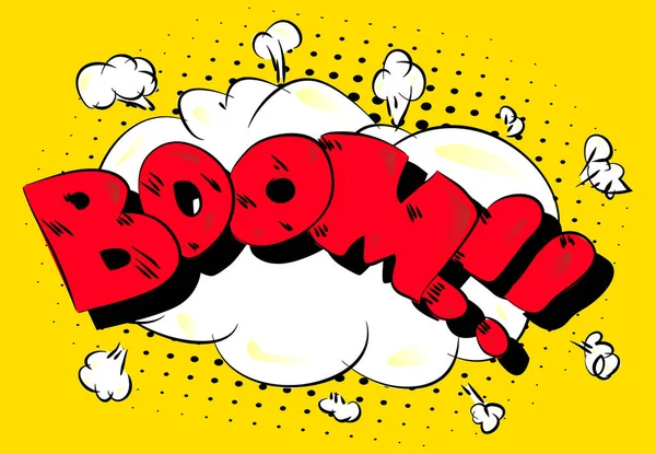 Boom Comics Word Vector Retro Abstrato Banda Desenhada Discurso Bolha —  Vetores de Stock