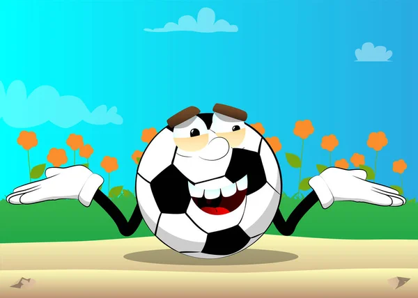 Μπάλα Ποδοσφαίρου Ανασηκώνει Ώμους Εκφράζοντας Δεν Ξέρω Χειρονομία Παραδοσιακή Μπάλα — Διανυσματικό Αρχείο