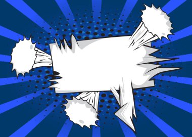 Tipik bir çizgi roman sayfasının çizgi roman geçmişi. Komik konuşma balonu. Çizgi film Vektör İllüstrasyonu. Renkli modaya uygun antika arka plan. Yüksek detaylı, düzenlenebilir bir afiş şablonu.