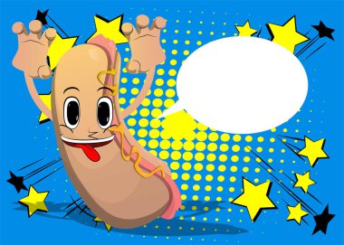 Hot Dog seni korkutmaya çalışıyor. Çizgi film karakteri olarak Amerikan fast food..