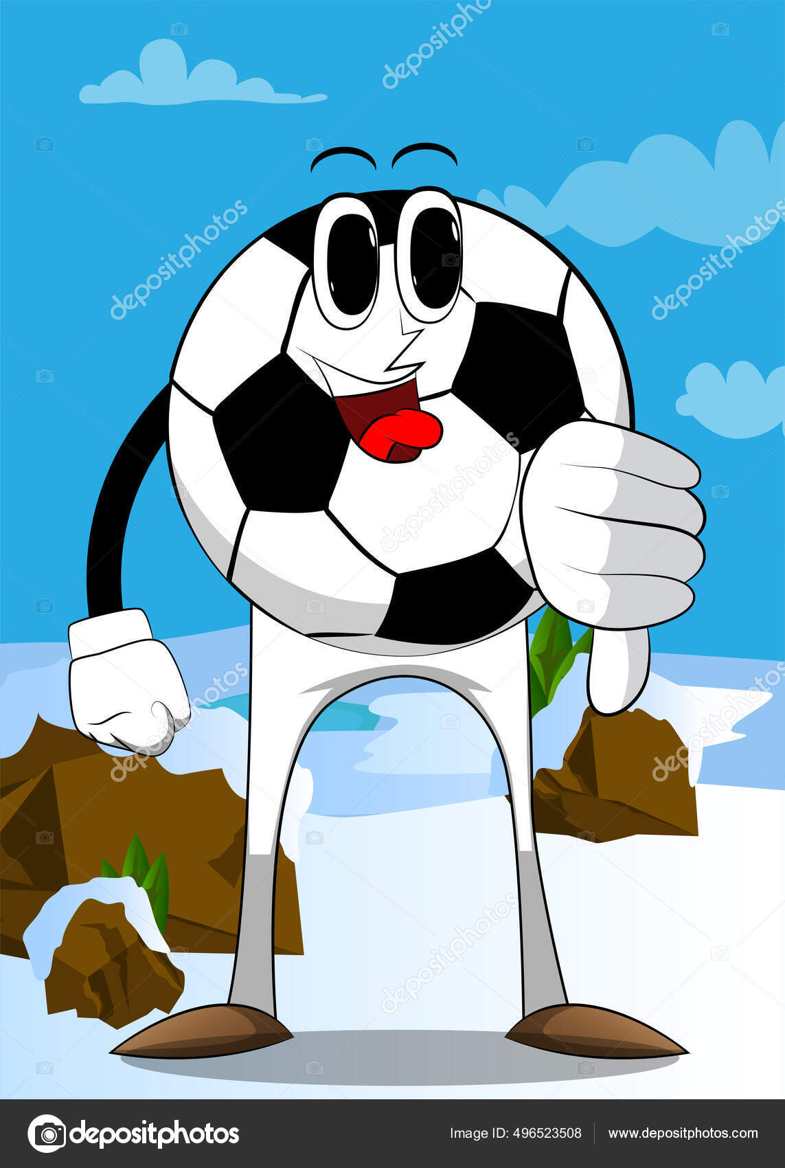 Fußball Zeigt Abneigung Gegen Handzeichen Traditioneller Fußballball Als  Comicfigur Mit Stock-Vektorbild von ©NoraVector 496523508, image size:1143x1700