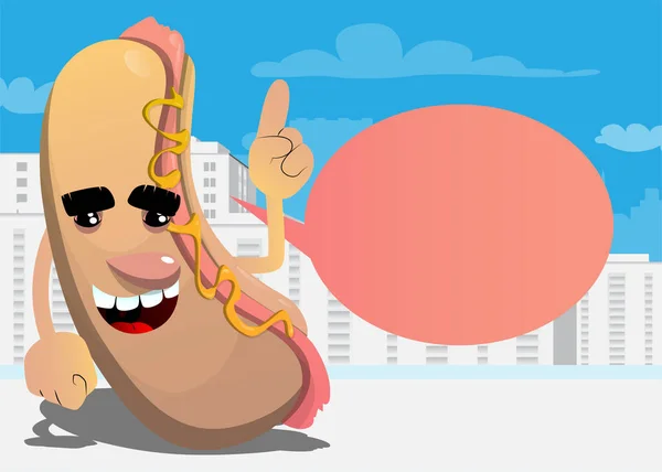 Hot Dog Tem Razão American Fast Food Como Personagem Desenho — Vetor de Stock