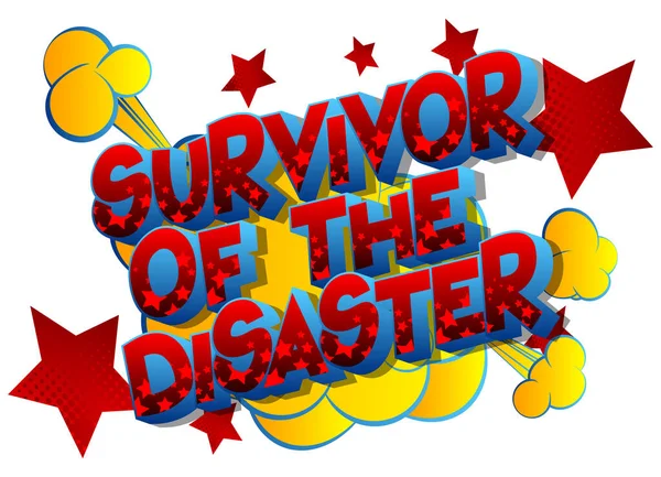 Survivor Disaster Comic Book Style Text Retro Comics Typography Pop — Stock Vector