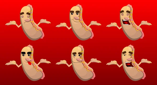 Hot Dog Hausse Les Épaules Exprimant Sais Pas Geste American — Image vectorielle