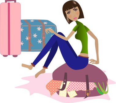 seyahat durumlarda olan kadın.