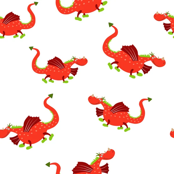 Patrón inconsútil de dragones — Archivo Imágenes Vectoriales