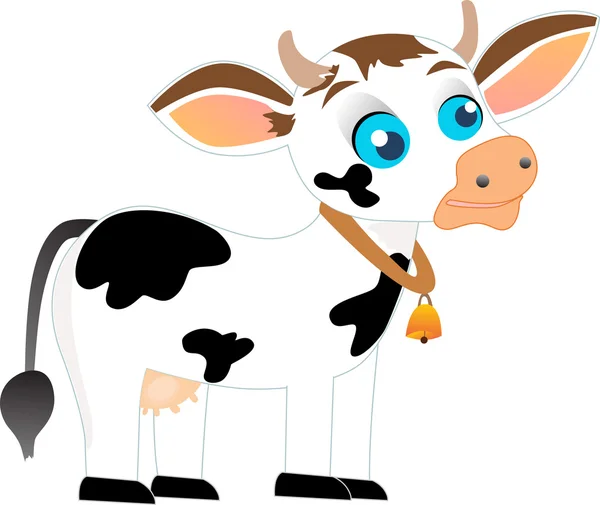 Μαύρο και άσπρο αγελάδα με το ΚΟΥΔΟΥΝΙ — Διανυσματικό Αρχείο
