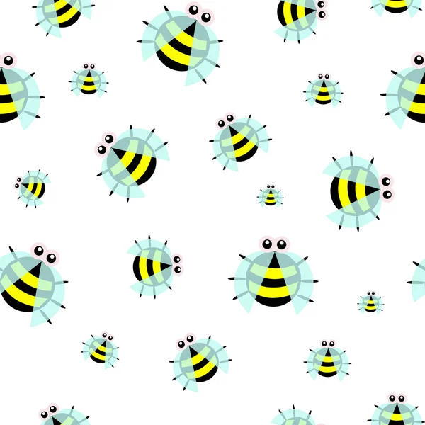 Nahtloses Muster der Biene — Stockvektor