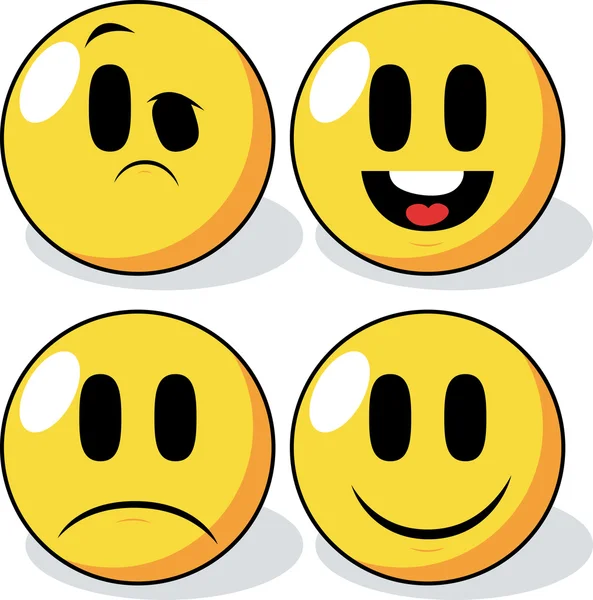 Cartoon Smiley Faces. — Stock Vector