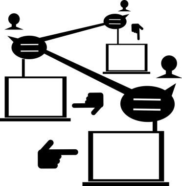 İnsanlar ağın çizimi