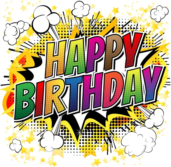 Happy Birthday - Comic book style card. — Stock Vector