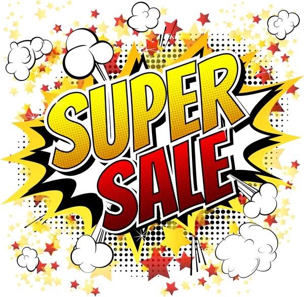 Super sale - Comic book stijl word. — Stockvector