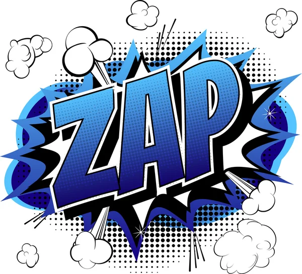 Zap - Comic book, cartoon expression. — Stockvector