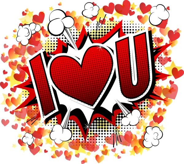 I Love You - çizgi roman tarzı kelime.