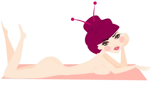 Ilustración vectorial de una mujer desnuda — Archivo Imágenes Vectoriales