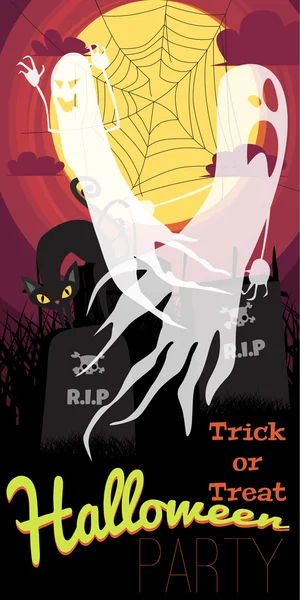 Truco o trato de Halloween - cartel de la fiesta . — Archivo Imágenes Vectoriales