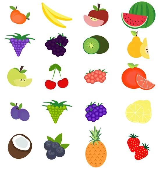 Reihe von Früchten. — Stockvektor