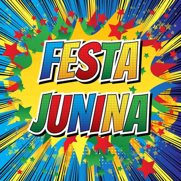 Festa junina - Palabra estilo cómic . — Vector de stock