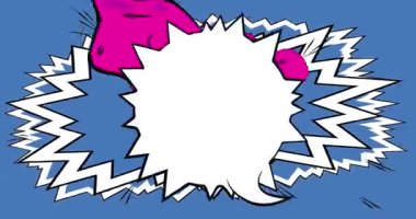 Çizgi film boş konuşma balonu, çizgi roman videosu. Retro çizgi roman pop sanat animasyonu.