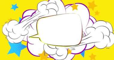 Çizgi film boş konuşma balonu, çizgi roman videosu. Retro çizgi roman pop sanat animasyonu.