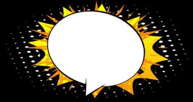 Çizgi film boş konuşma balonu, çizgi roman videosu. Retro çizgi roman pop sanat animasyonu.