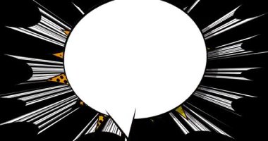 Çizgi film boş konuşma balonu, çizgi roman videosu. Retro çizgi roman pop sanat animasyonu.