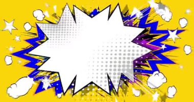 Çizgi roman arka plan animasyonu. Retro çizgi roman pop sanat video tasarımı.