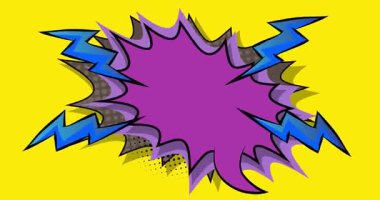 Çizgi film boş konuşma balonu, çizgi roman videosu. Retro çizgi roman pop sanat animasyonu.