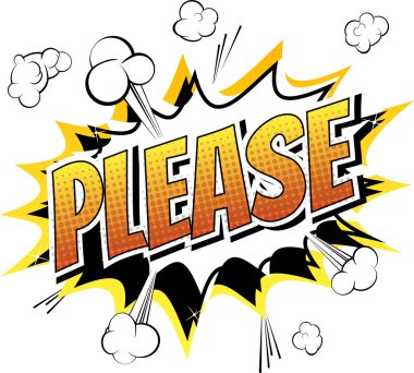 Please - Comic book style word clipart