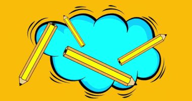 Çizgi roman kalemi, çizgi roman eğitimi ve sanat videosu. Retro çizgi roman pop sanat tasarımı animasyonu.