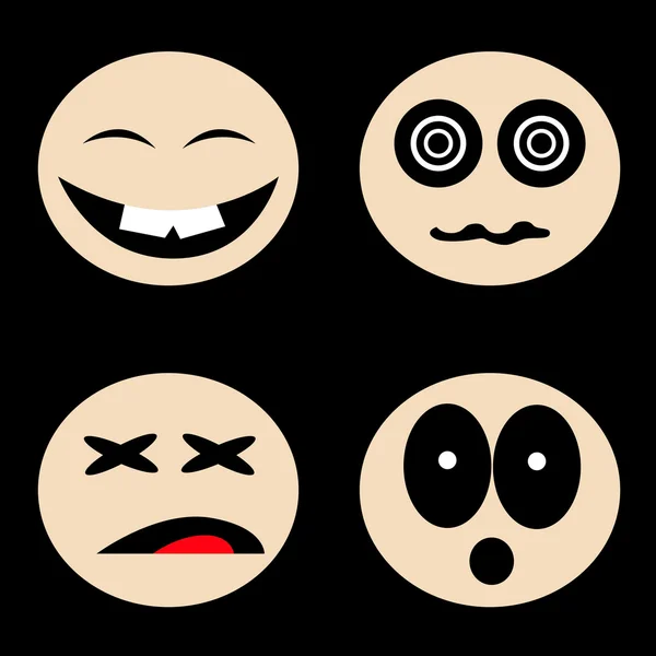 Caras sorridentes dos desenhos animados . — Vetor de Stock