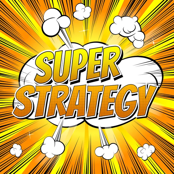 Super strategia - komiks słowa — Wektor stockowy