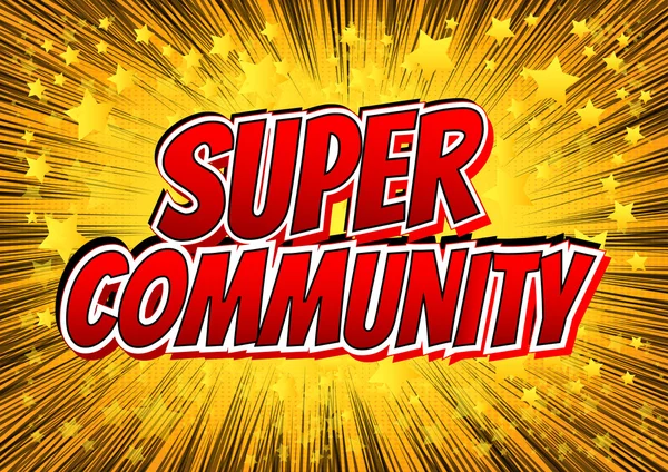 Super Community - Wort im Comic-Stil — Stockvektor